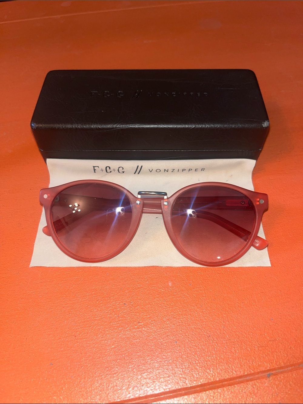 Von Zipper Pink Translucent Round Sunglasses